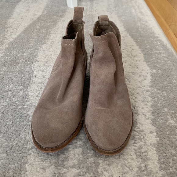 Dark Beige suede ankle boots - Picture 1 of 5